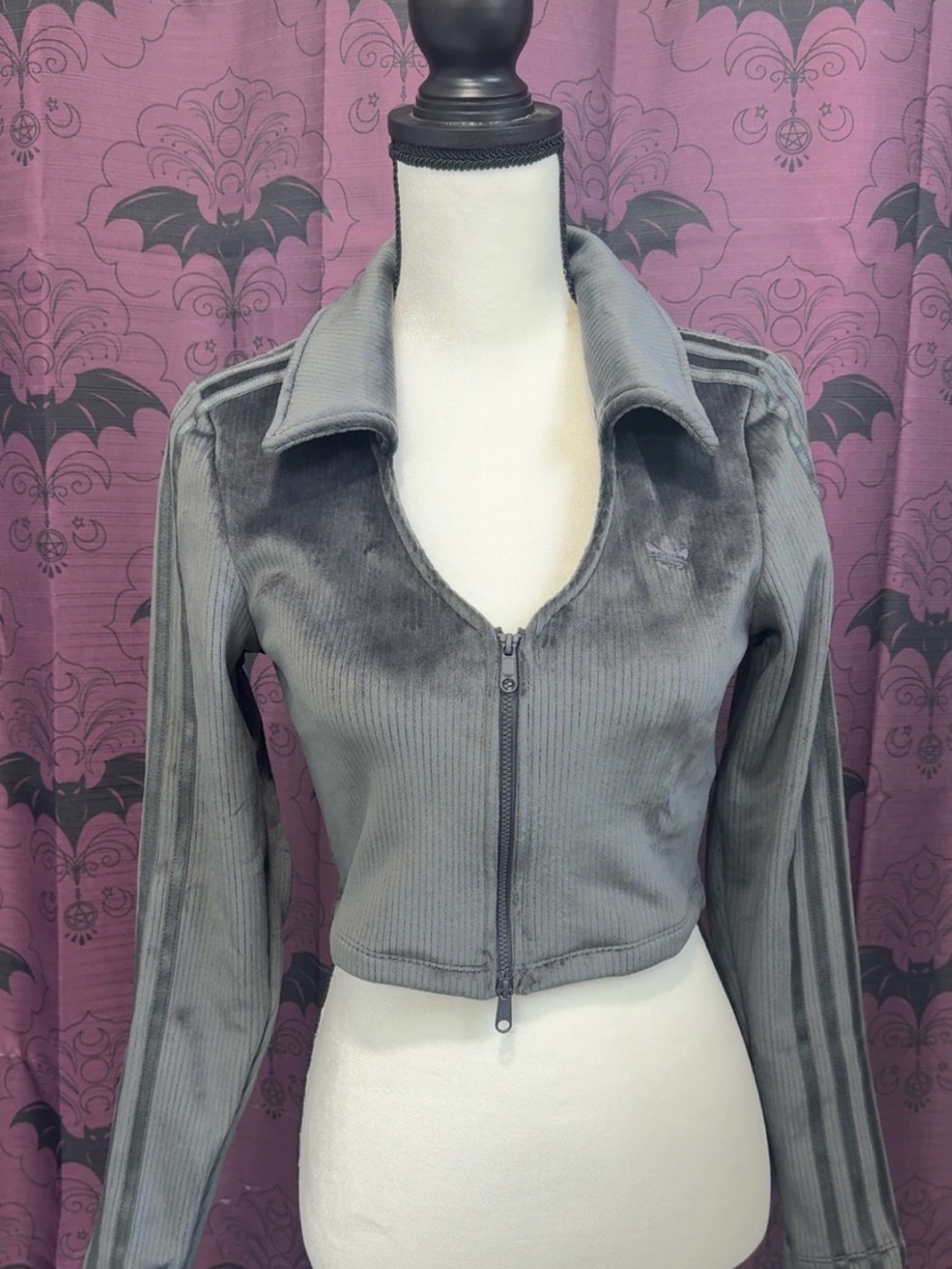 NWT adidas long sleeve zip crop top